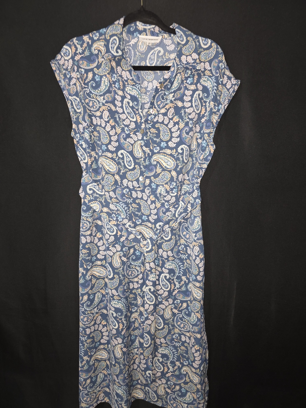 Lucky Brand Blue Paisley Midi Dress